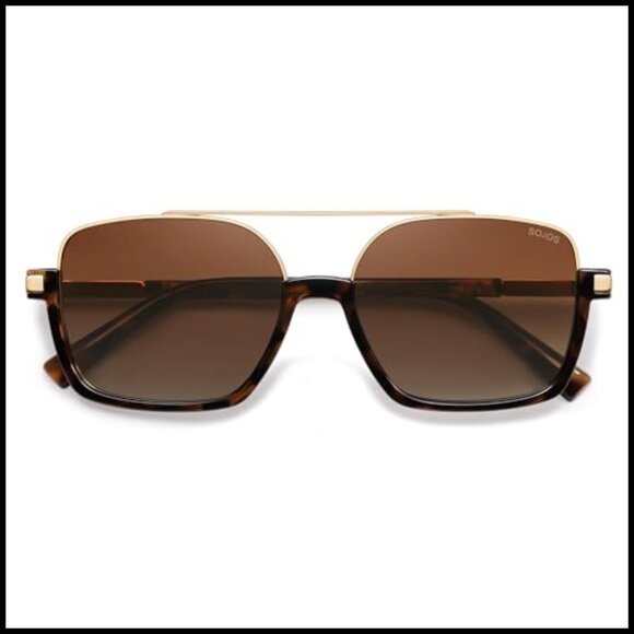 Polarized Aviator Sunglasses with UV400 Protection Plastic Metal Frame main image 6